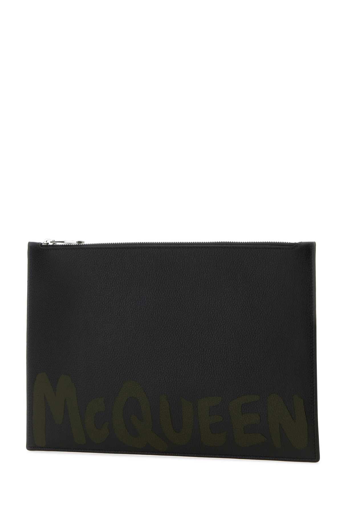 ALEXANDER MCQUEEN Men's Mini Leather Clutch for SS24