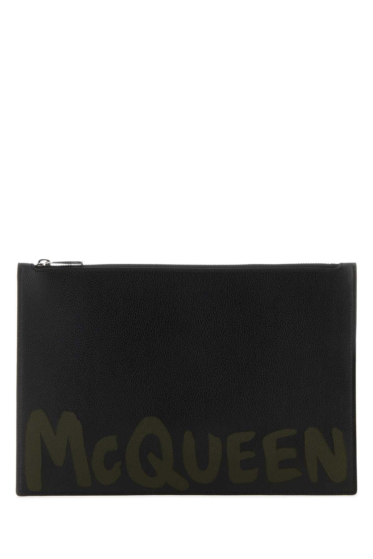 ALEXANDER MCQUEEN Men's Mini Leather Clutch for SS24