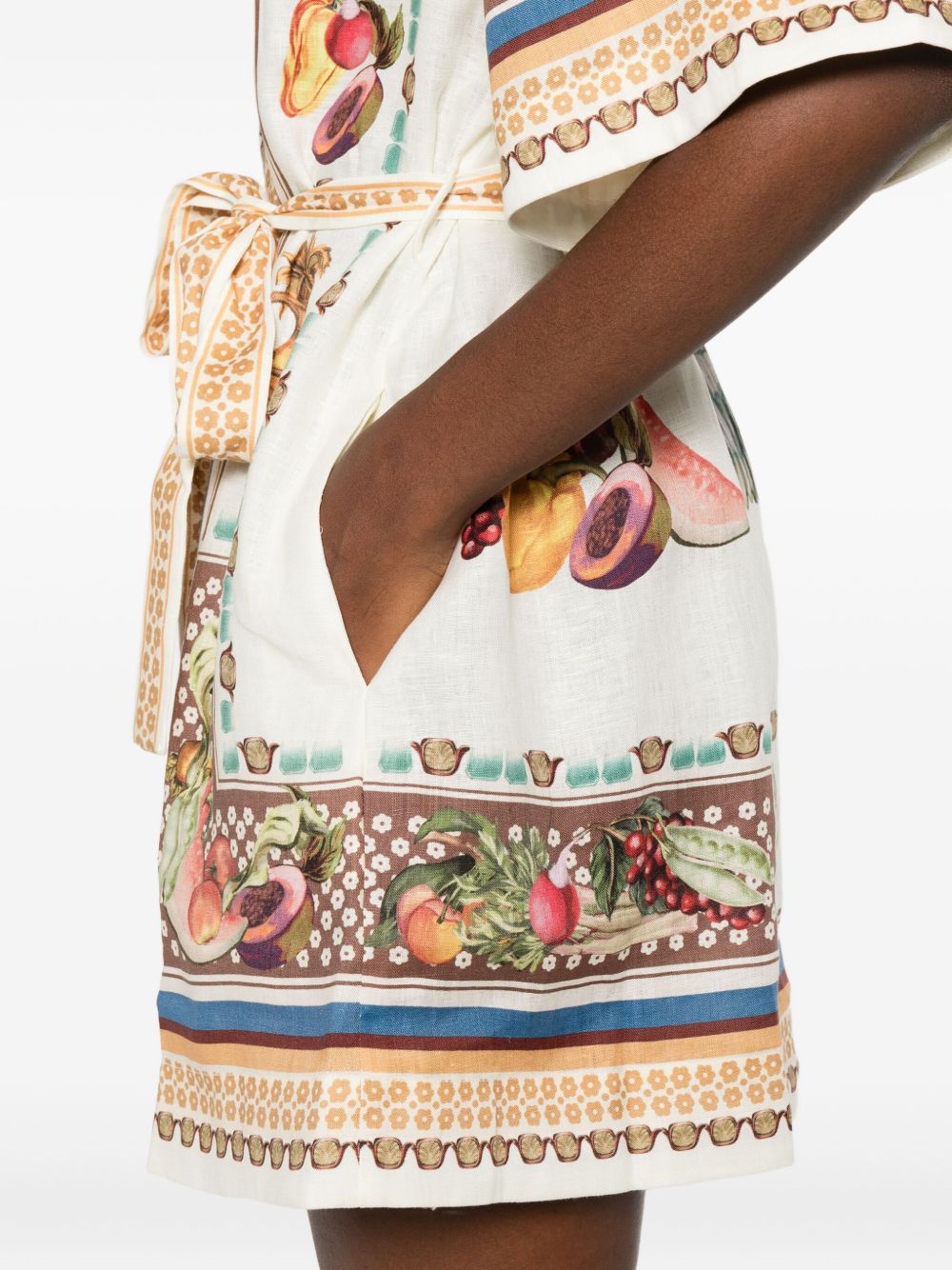 ALEMAIS Straight Mini Shirtdress with Self-Tie Belt - Size 8