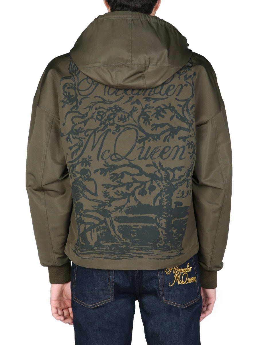ALEXANDER McQUEEN Hooded High Neck Sports Jacket
