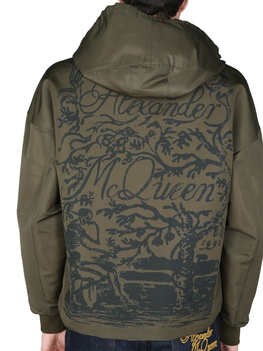 ALEXANDER McQUEEN Hooded High Neck Sports Jacket
