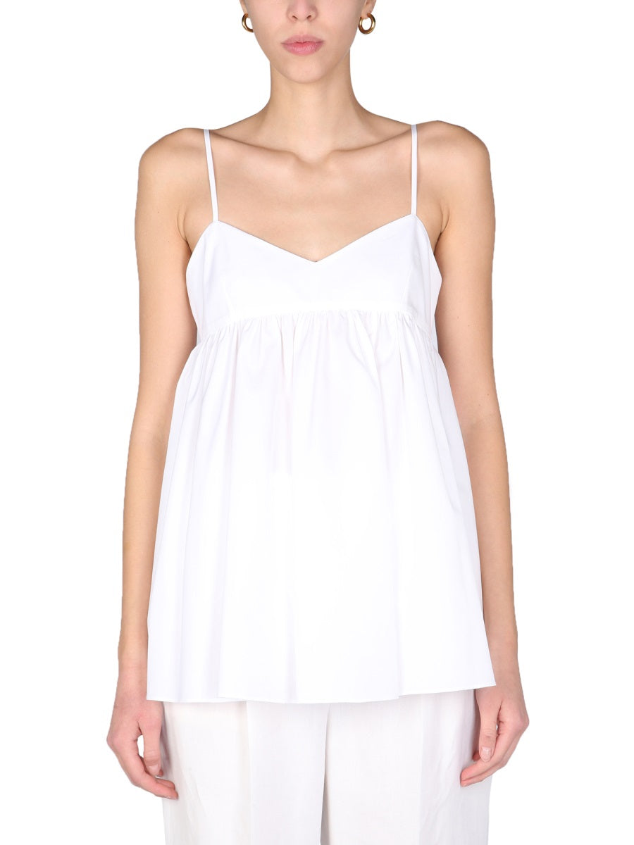 ASPESI Mini Poplin Top with Thin Shoulder Straps