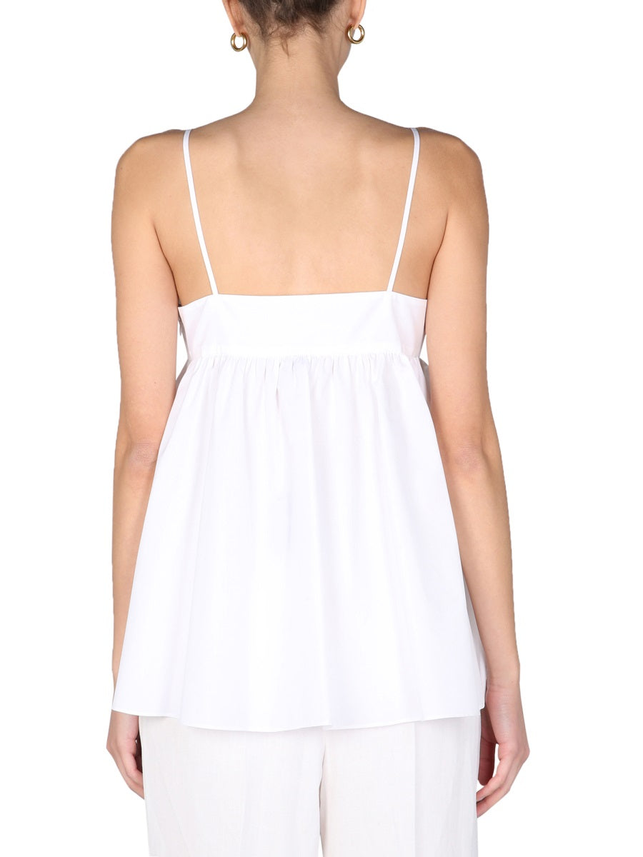 ASPESI Mini Poplin Top with Thin Shoulder Straps