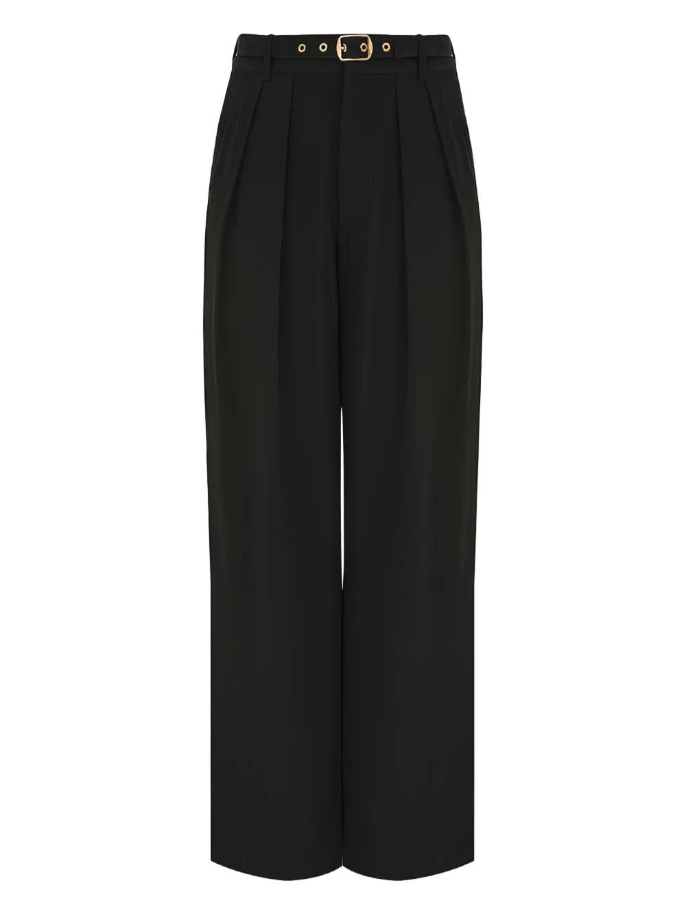 ZIMMERMANN Pleated Belted Wide-Leg Trousers
