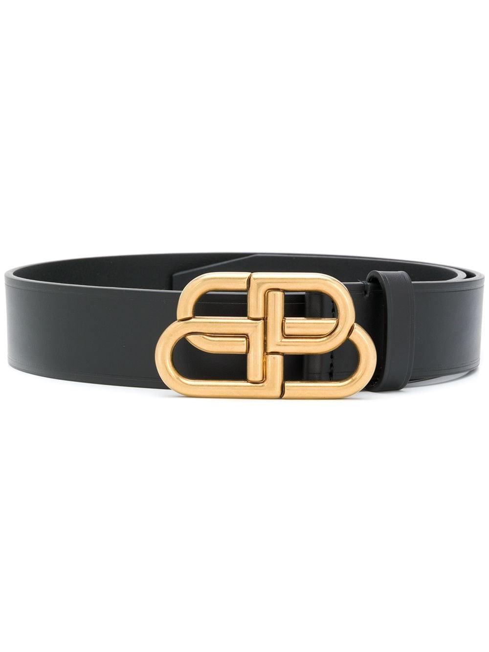 BALENCIAGA Men's Premium Leather BB Belt