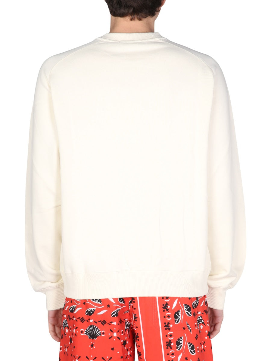 MSGM Men's Logo Print Crew Neck Sweatshirt