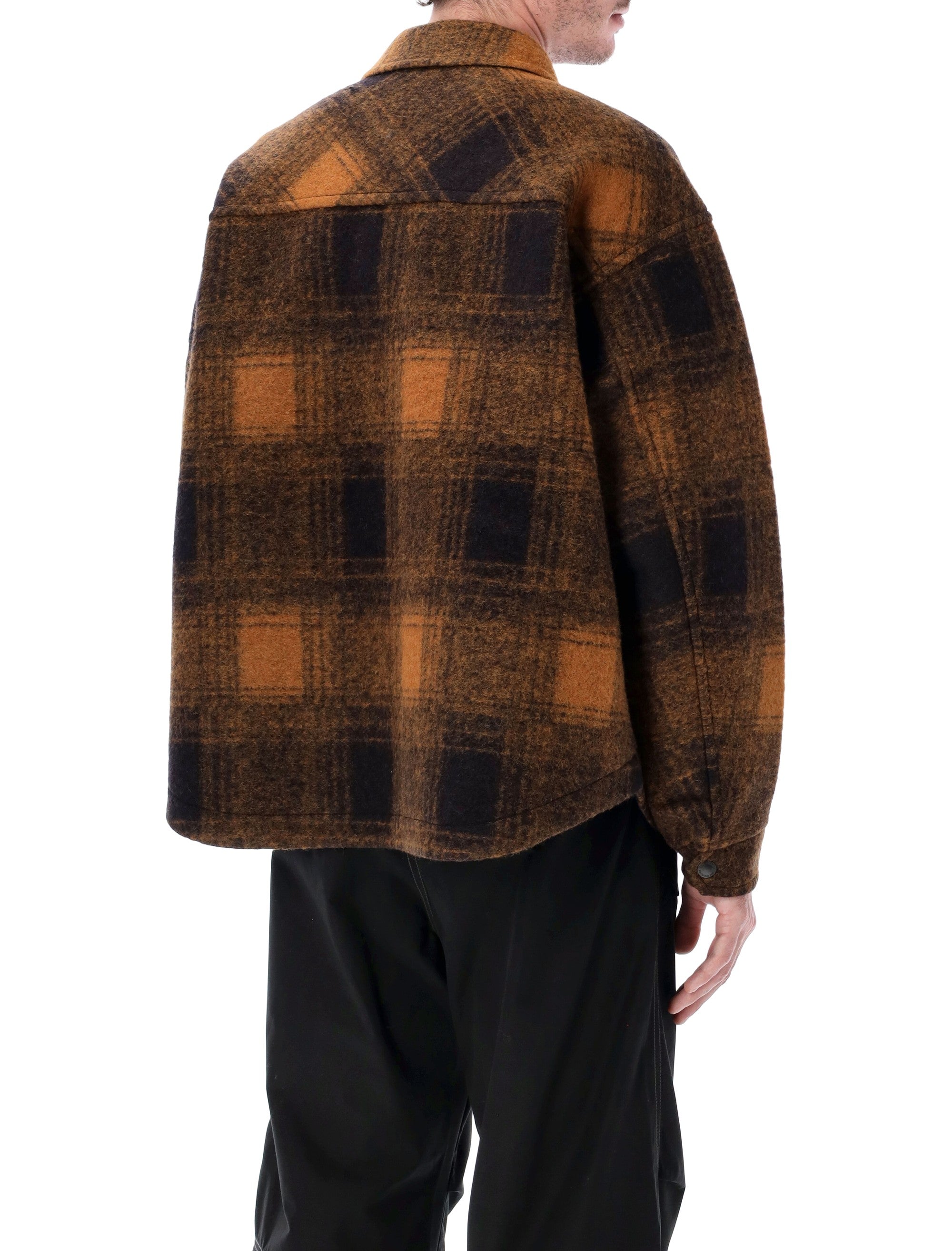 AND WANDER Wool Shaggy Plaid Jacket - Size L