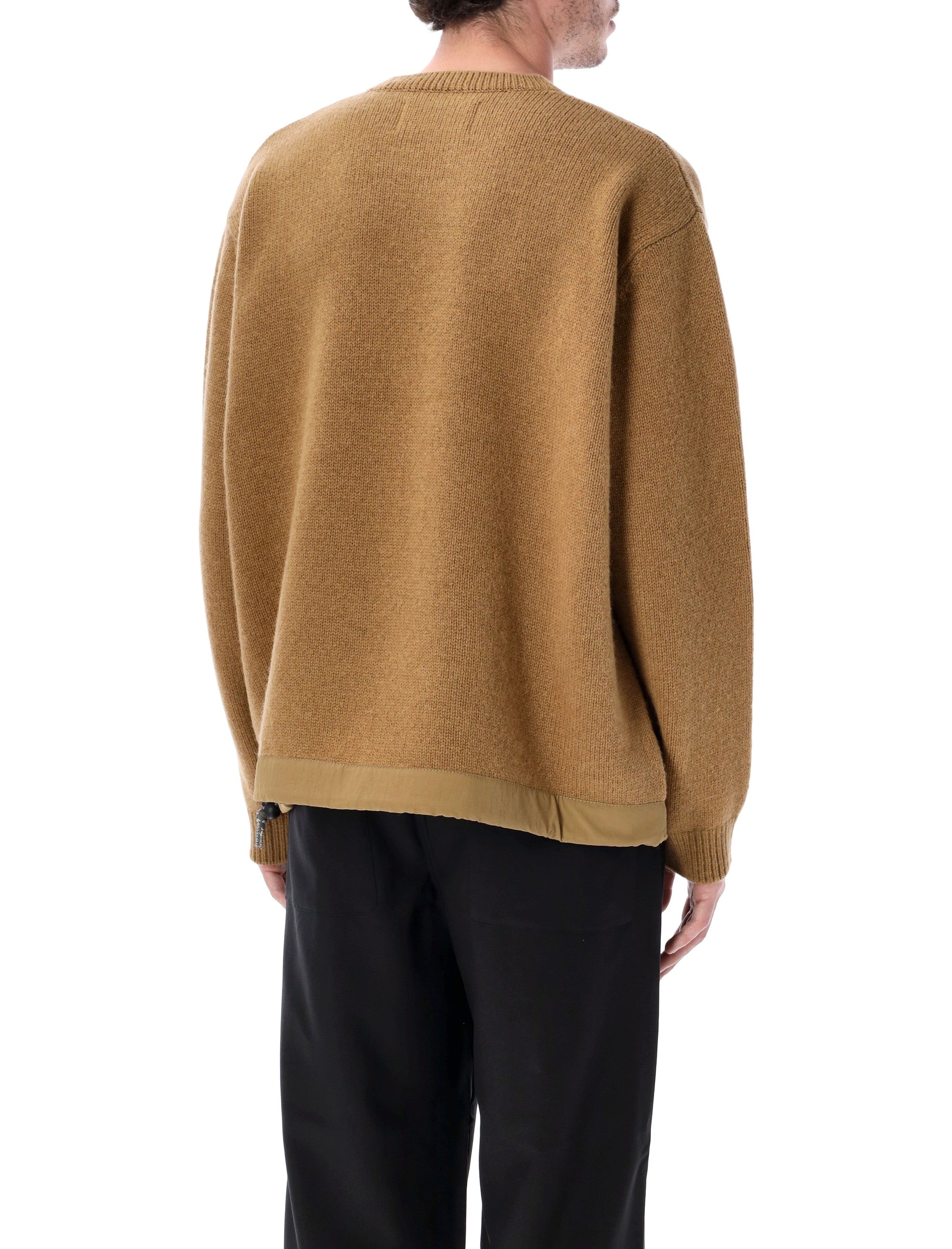 AND WANDER Men's 65 Shetland Wool Sweater with Zip Chest Pocket