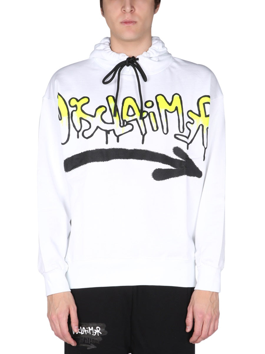 DISCLAIMER Men's Logo Print Hoodie with Drawstring