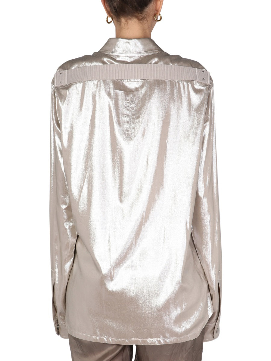 RICK OWENS Metallic Effect Mini Shirt