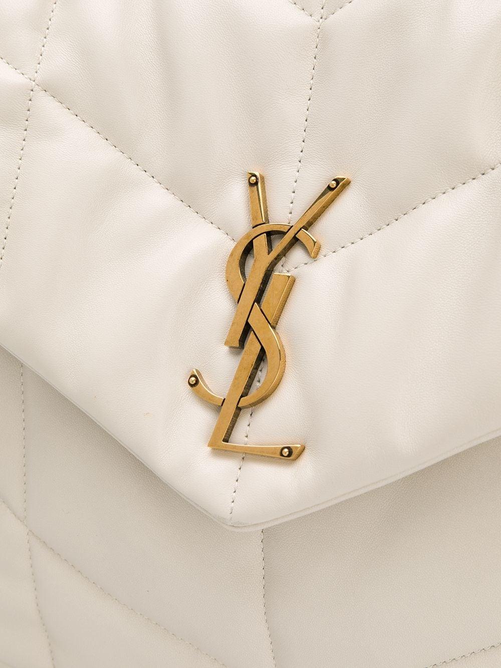 SAINT LAURENT Mini Logo Plaque Puffer Shoulder Handbag