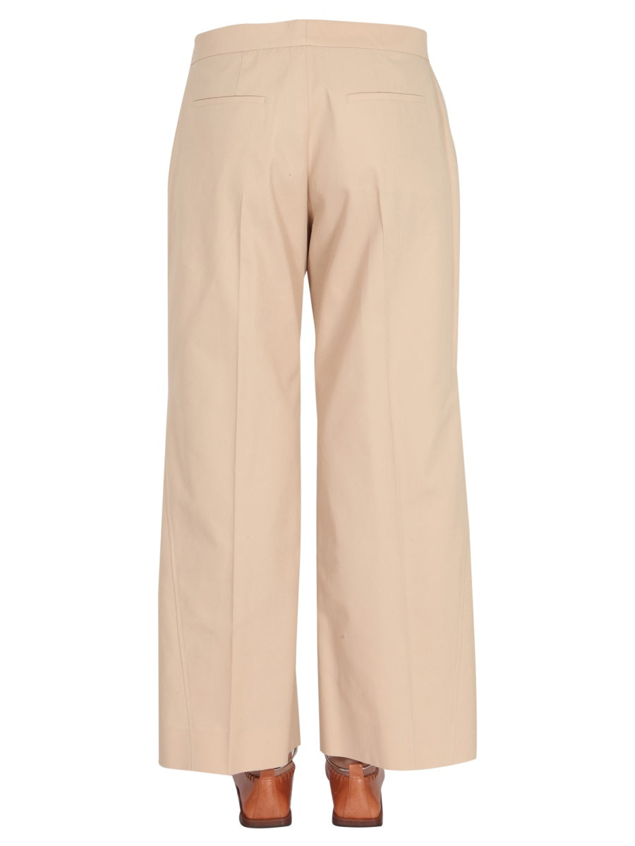 JIL SANDER Women’s Wide Leg Trousers with Front Button Closure