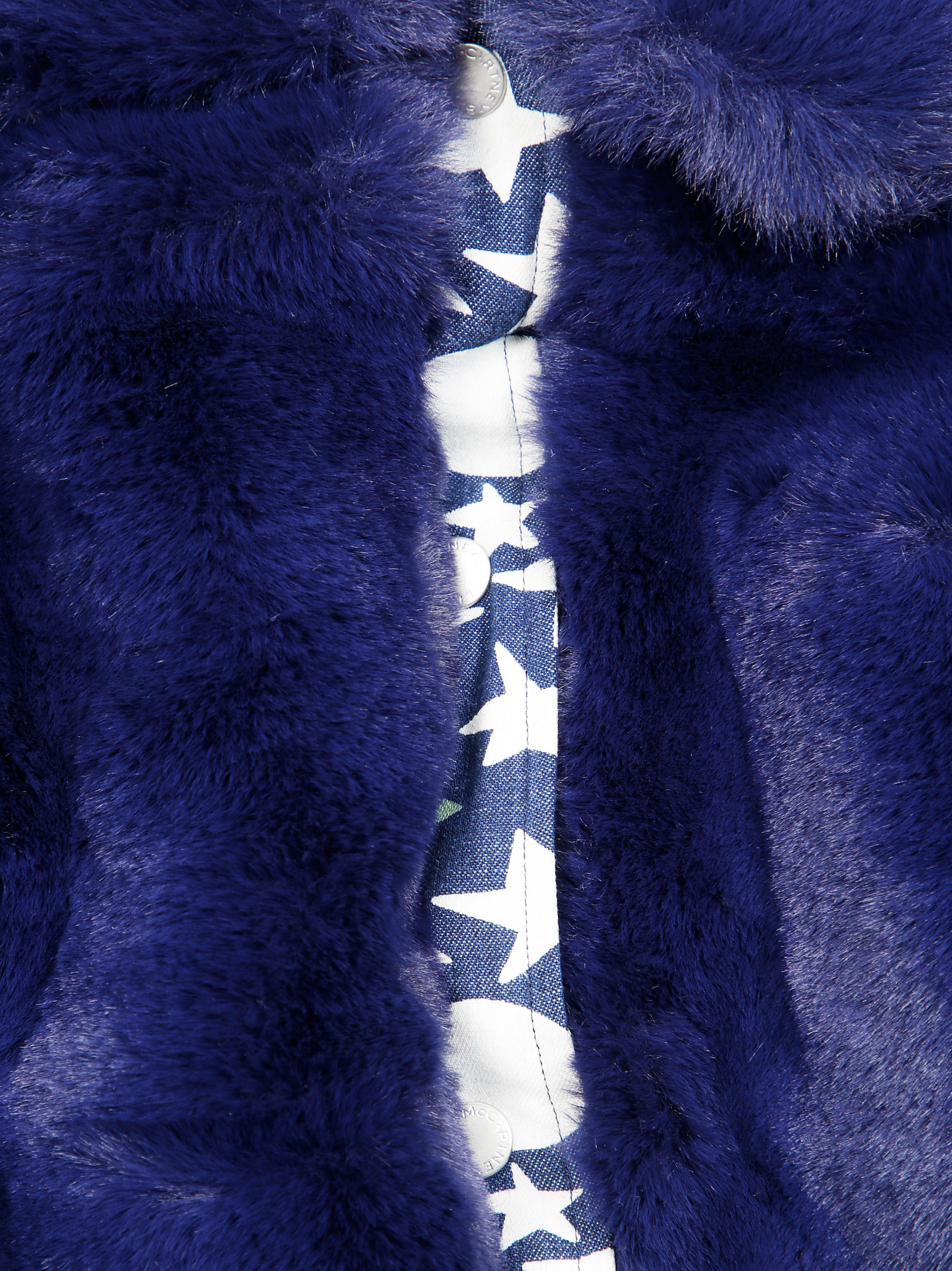 STELLA MC CARTNEY JUNIOR Mini Eco Fur Star Detail Jacket