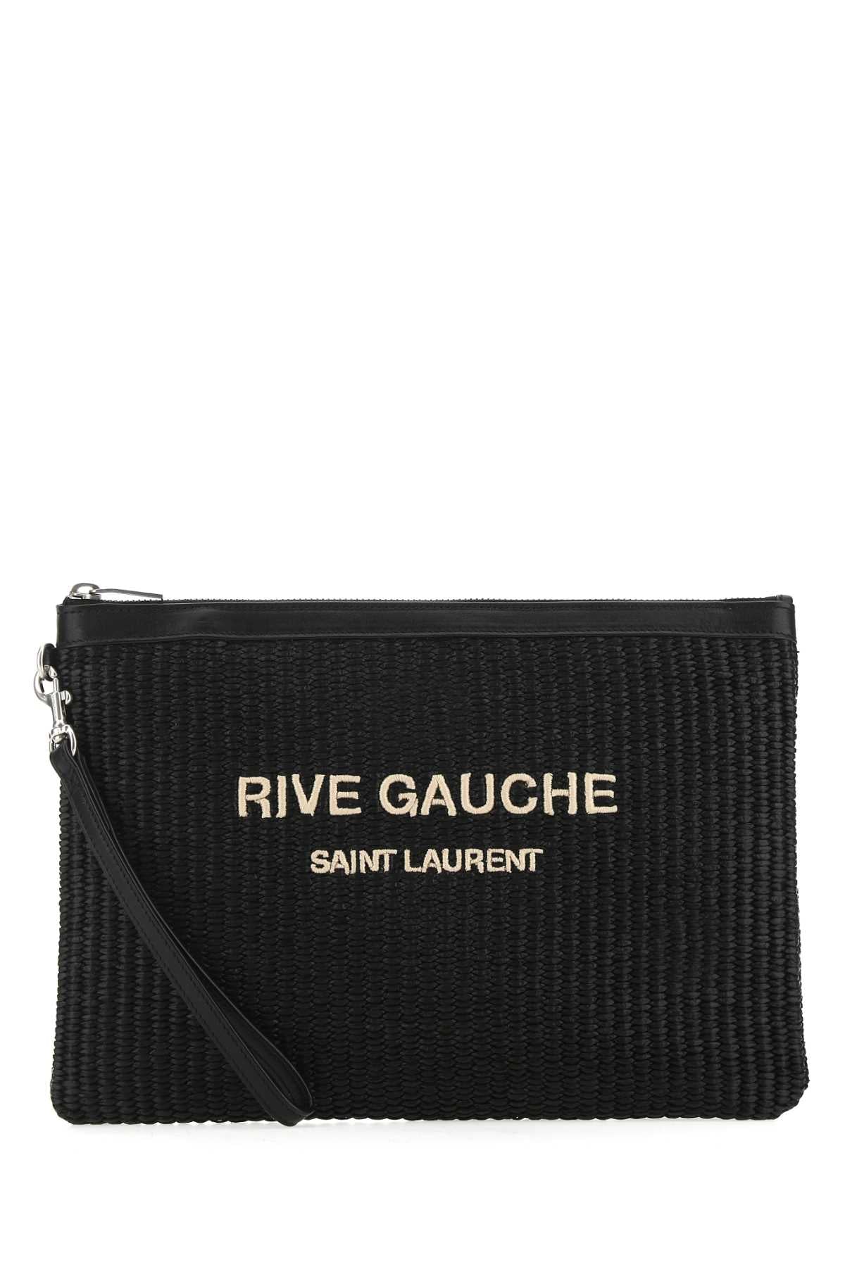 SAINT LAURENT Mini Raffia Clutch for Men