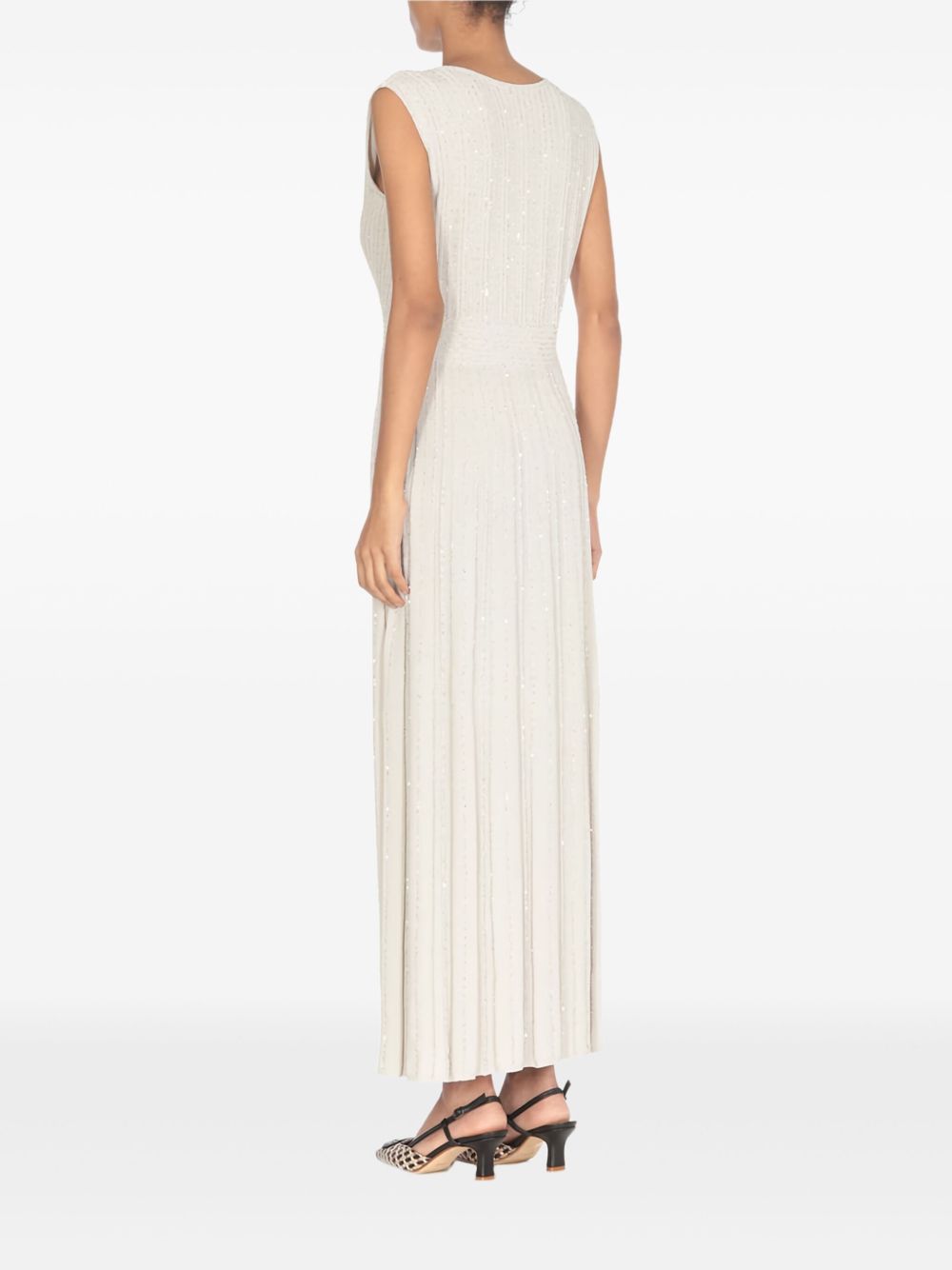 D.EXTERIOR Sleeveless Pleated Maxi Dress for Women