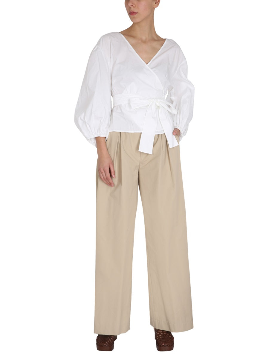 ASPESI Women's Elastic Waist Poplin Trousers
