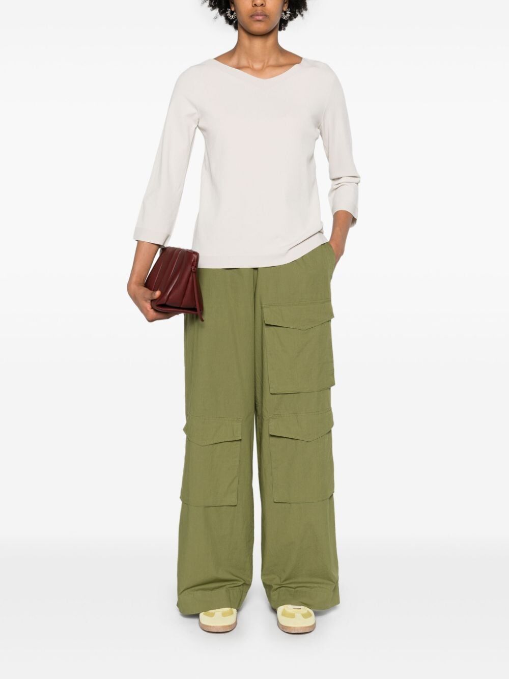 D.EXTERIOR V Neck Sweater for Women - Perfect for Spring 2025