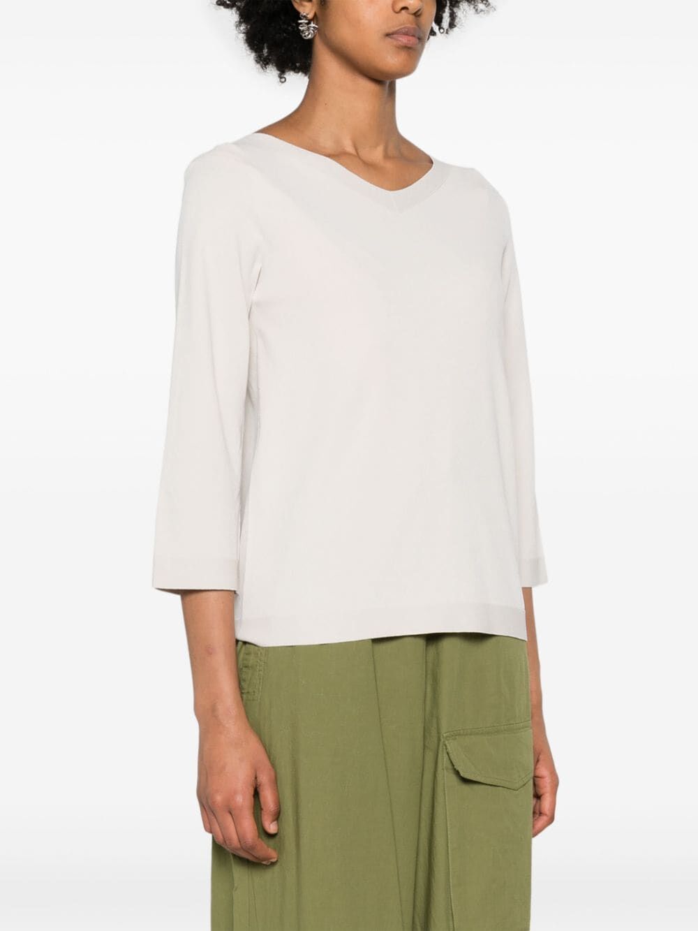 D.EXTERIOR V Neck Sweater for Women - Perfect for Spring 2025