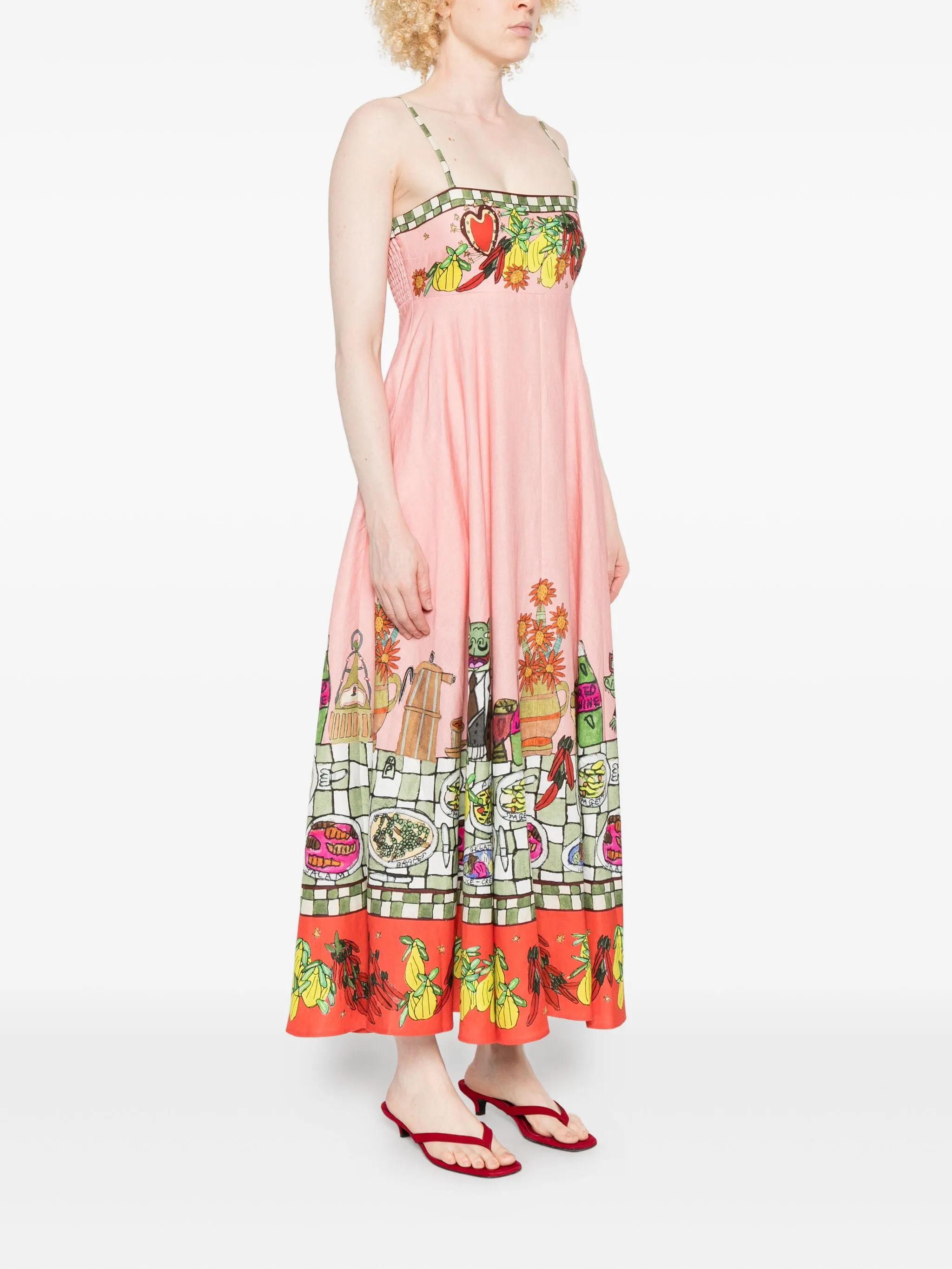 ALEMAIS Midi Sundress with Adjustable Straps