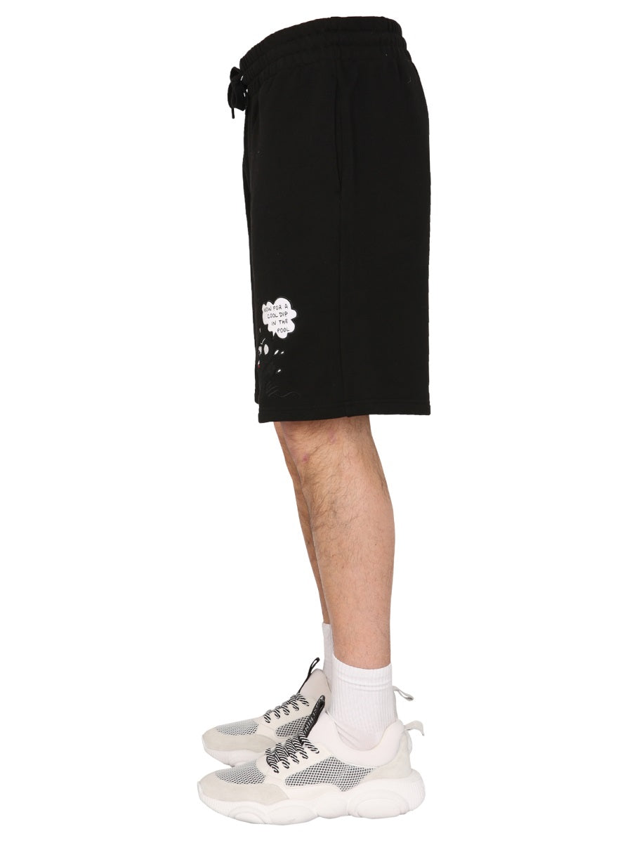 MOSCHINO Graphic Comics Characters Bermuda Shorts