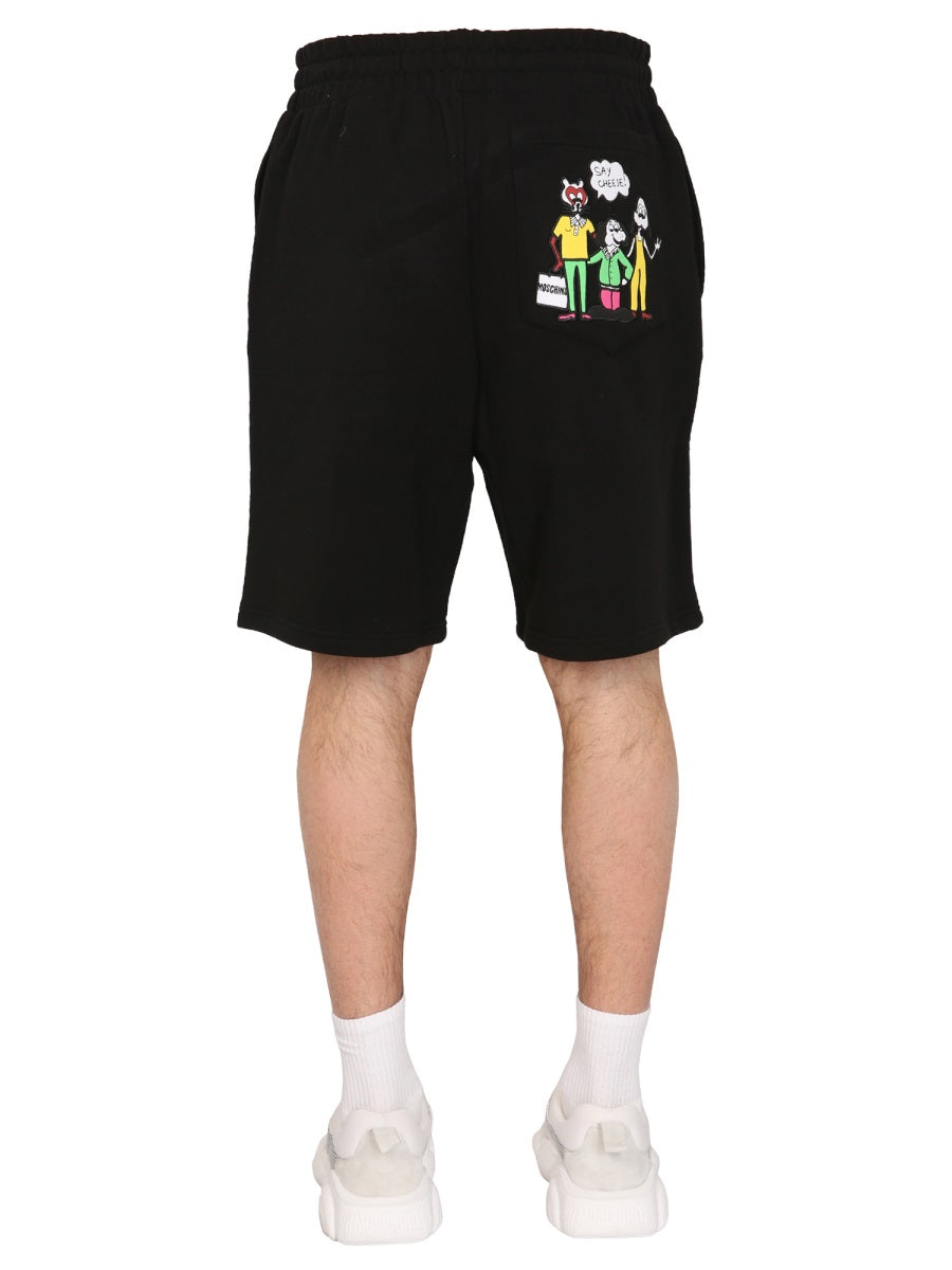 MOSCHINO Graphic Comics Characters Bermuda Shorts