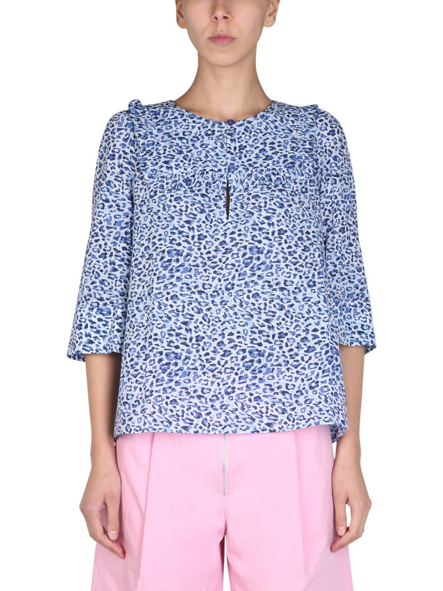 BAUM UND PFERDGARTEN Mini Blue Button Front Necklace