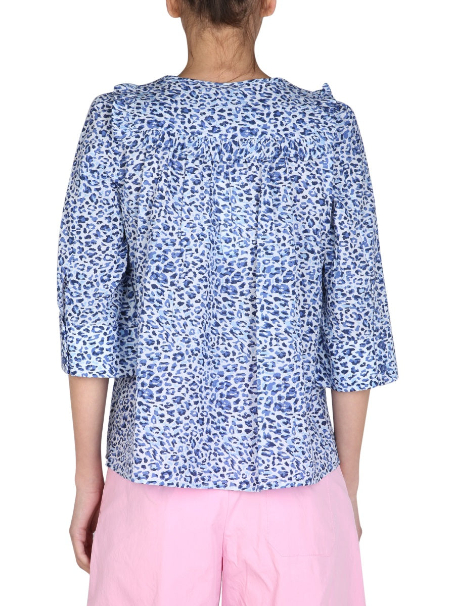 BAUM UND PFERDGARTEN Mini Blue Button Front Necklace