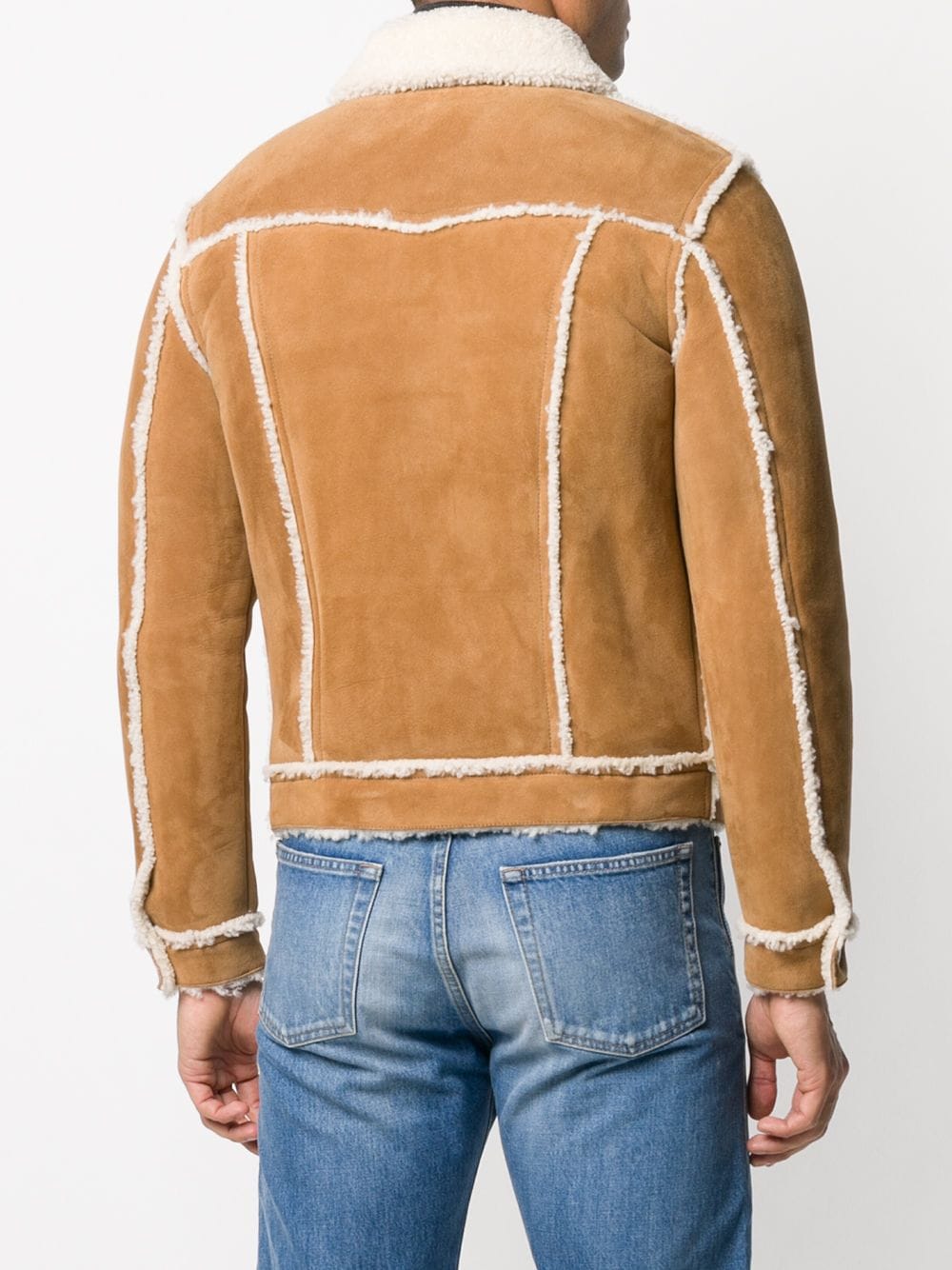 SAINT LAURENT Men's Classic Shearling Denim Jacket