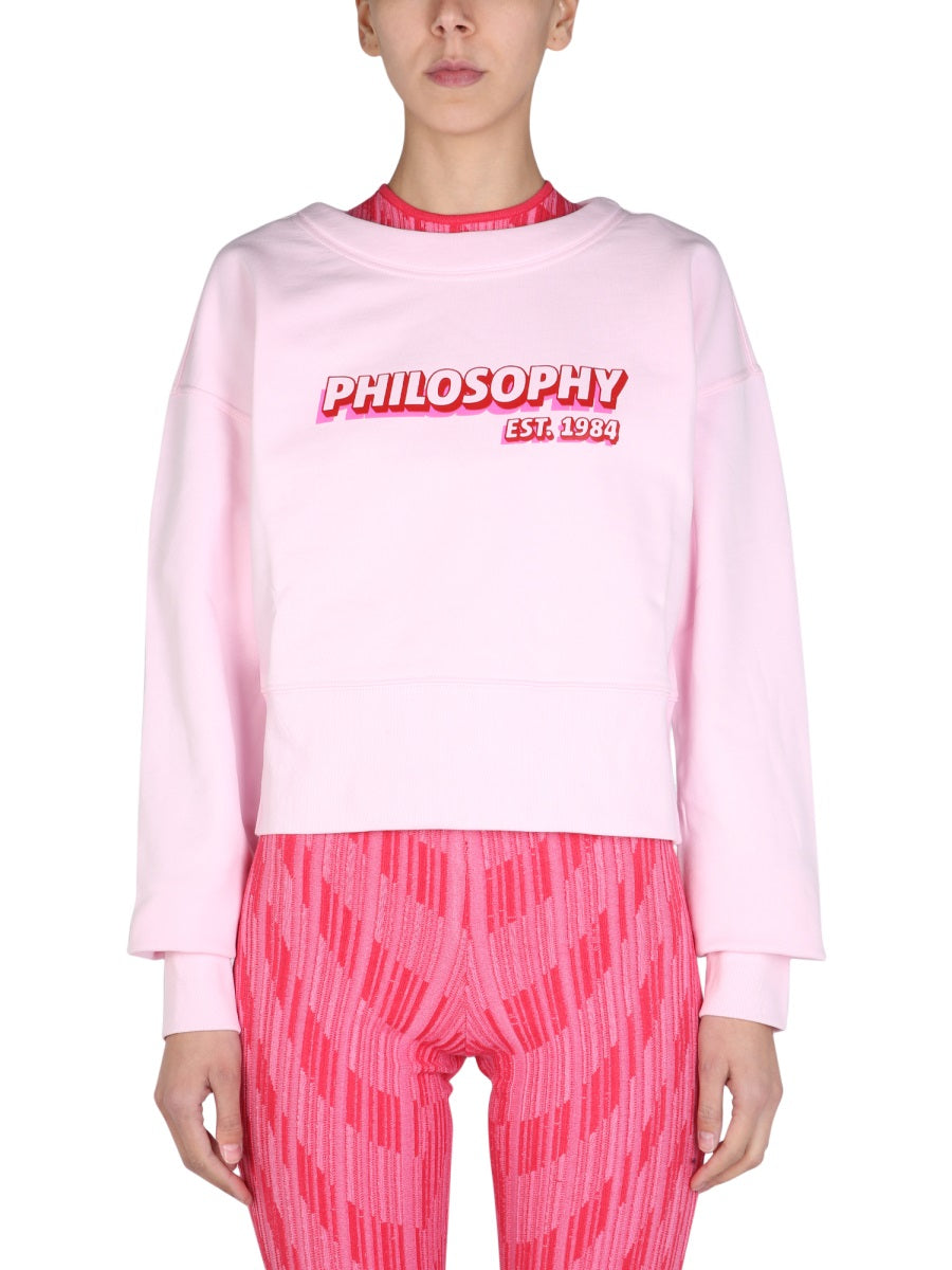PHILOSOPHY DI LORENZO SERAFINI Regular Fit Sweatshirt with Boat Neckline
