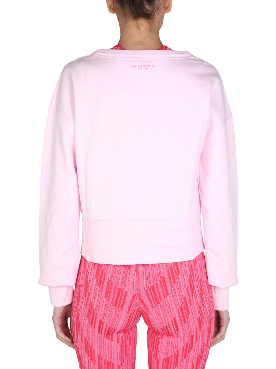 PHILOSOPHY DI LORENZO SERAFINI Regular Fit Sweatshirt with Boat Neckline