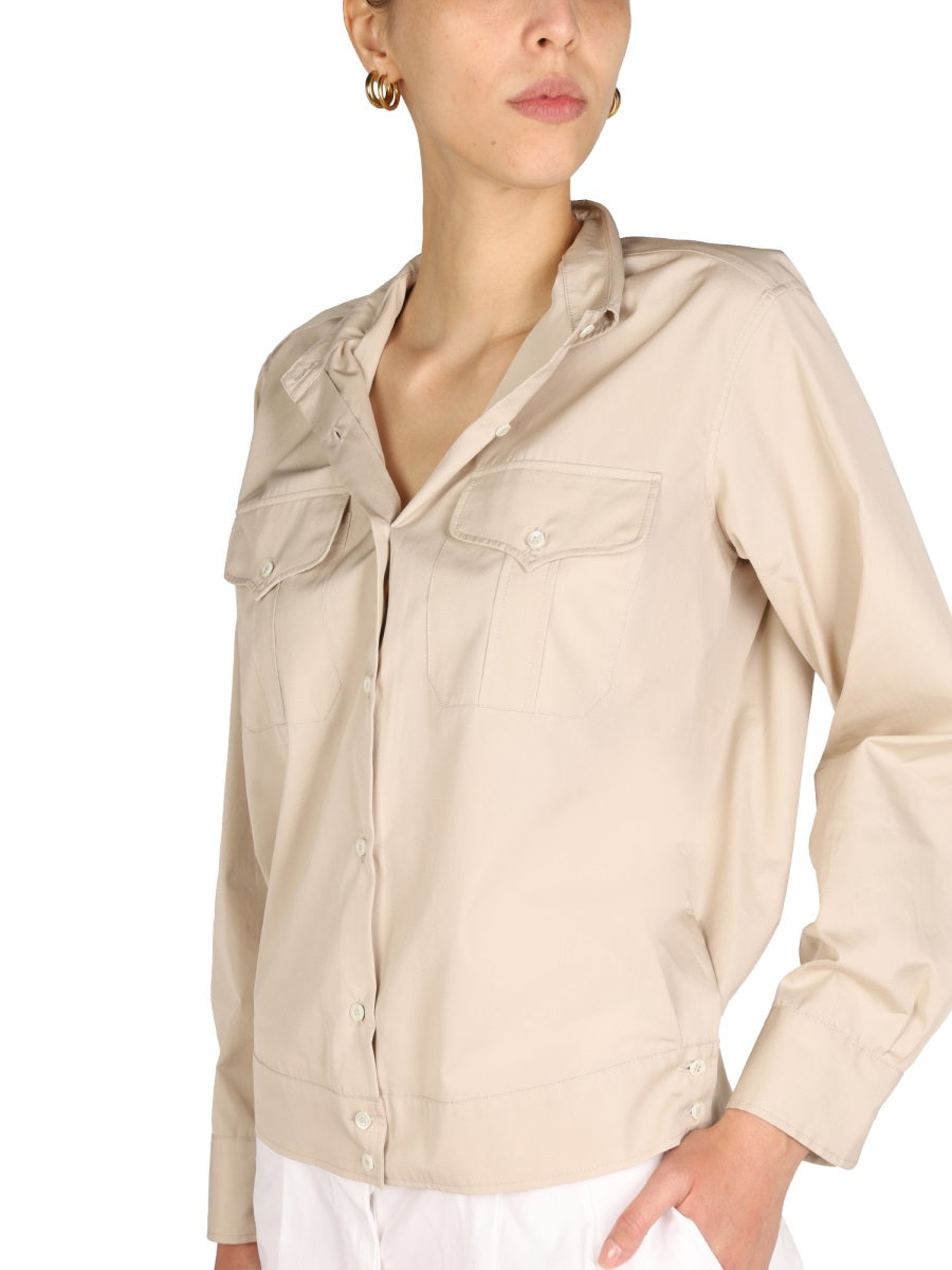 ASPESI Chic Pointed Collar Poplin Shirt