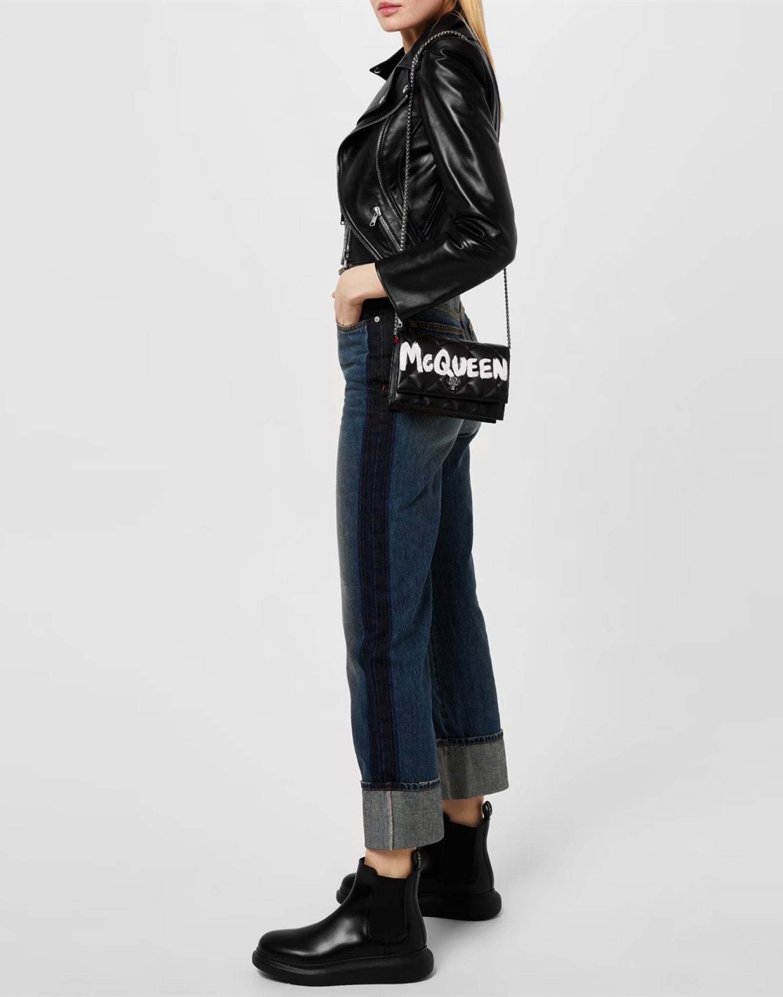 ALEXANDER MCQUEEN Hybrid Chelsea Boots for Women - Size 8