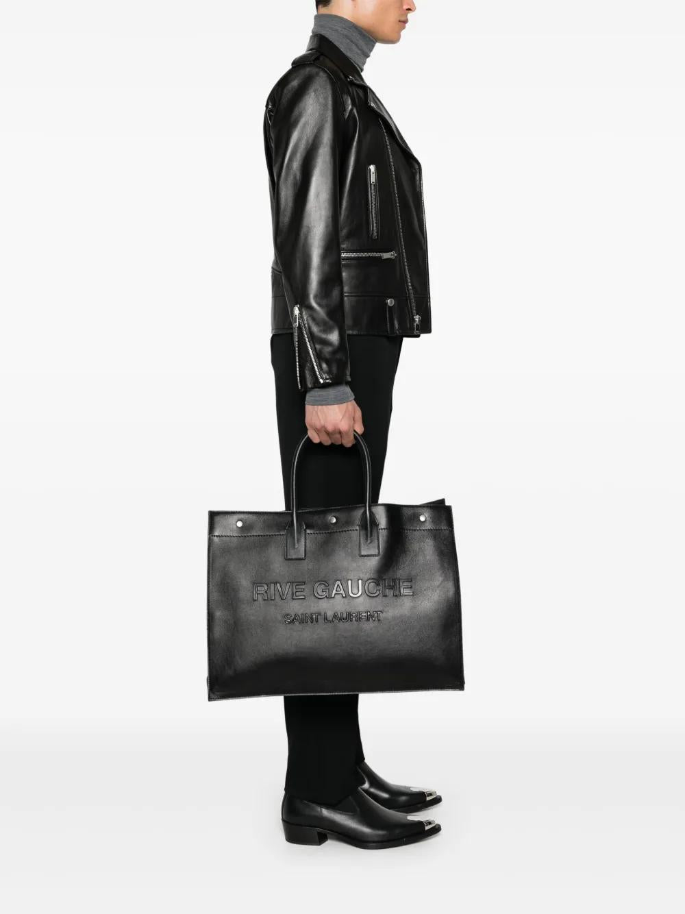 SAINT LAURENT Oversized Rive Gauche Tote Handbag