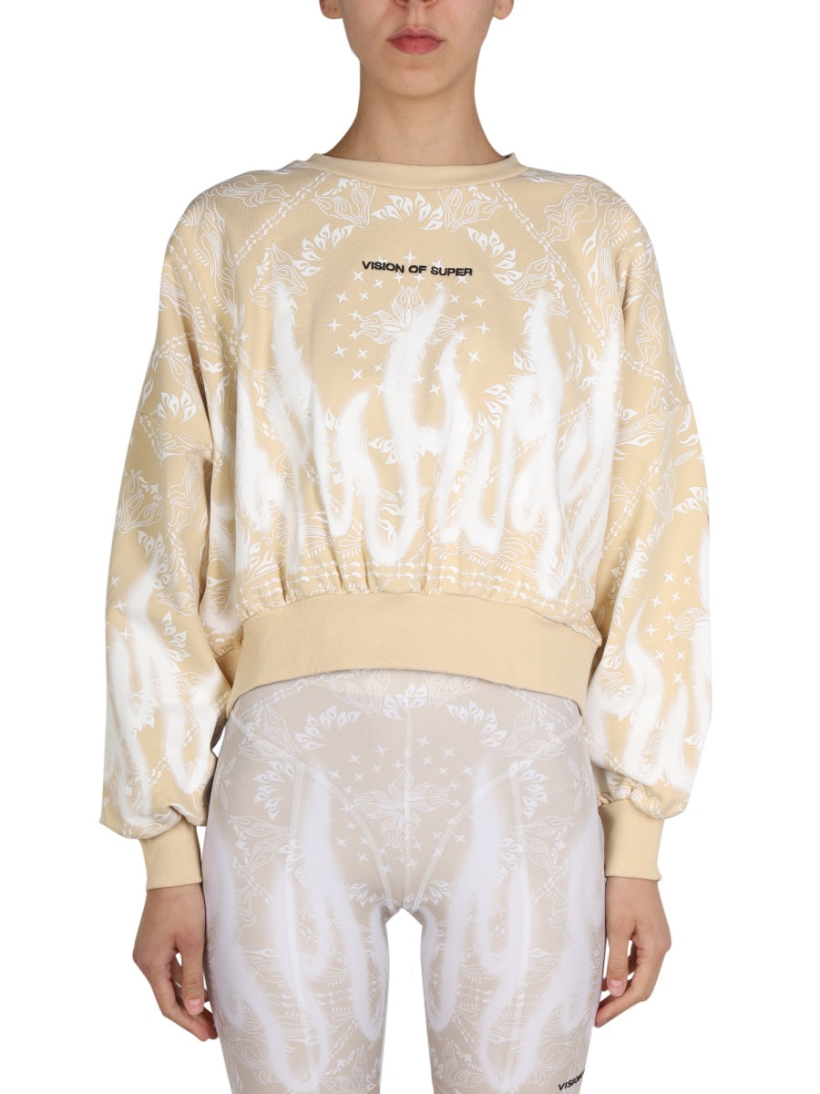 VISION OF SUPER Paisley Pattern Crew Neck Sweatshirt