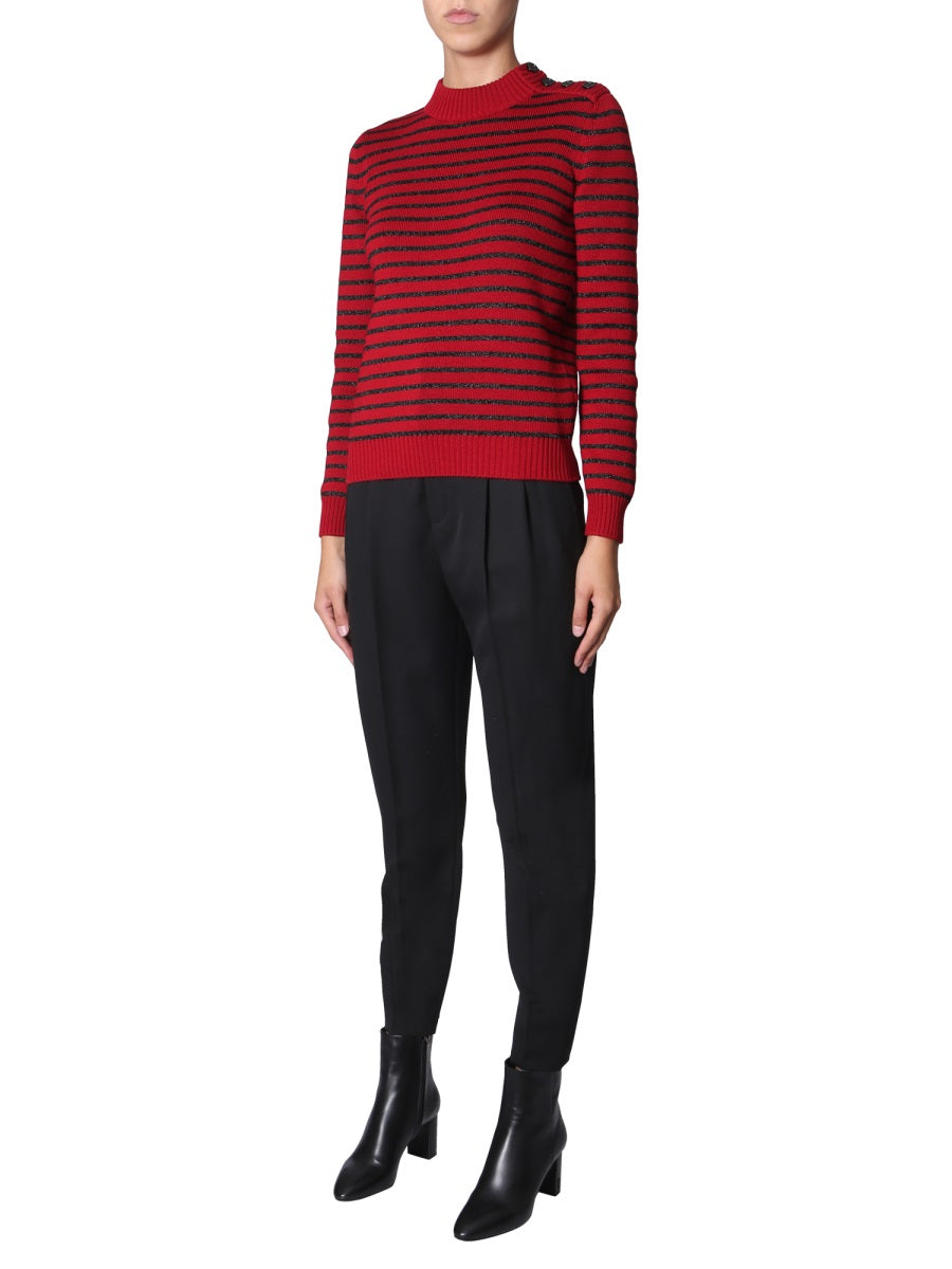 SAINT LAURENT Regular Fit Crew Neck Sweater for Women