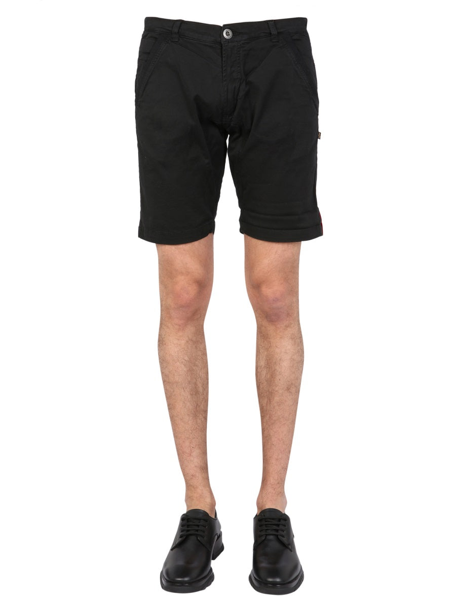 ALPHA INDUSTRIES Men's Bermuda Shorts with Logo