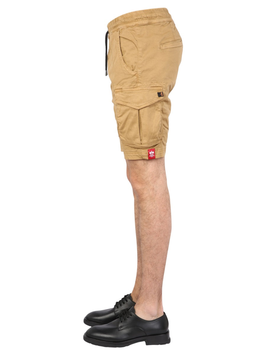 ALPHA INDUSTRIES Men's Twill Bermuda Shorts with Elastic Waistband