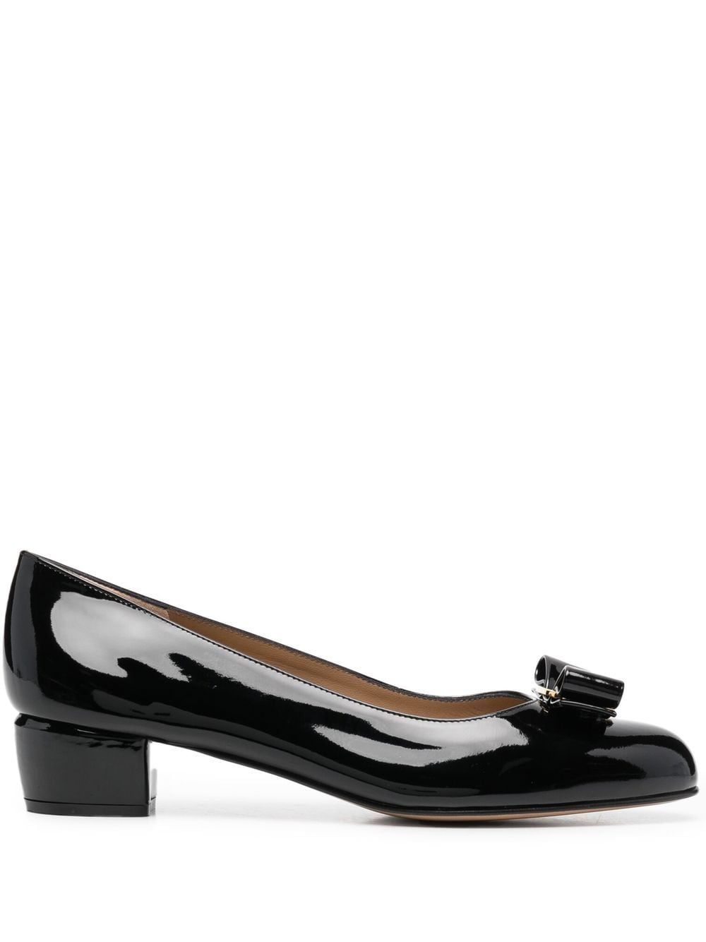 Ferragamo 100% Leather Round Toe Bow Detail Pumps for Women