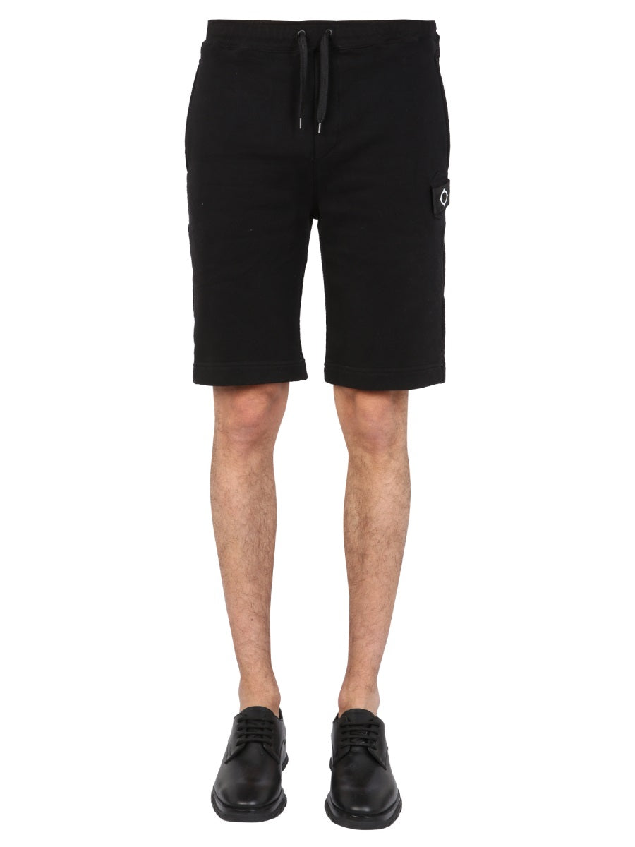 MA.STRUM Men's Mini Sweatshirt Shorts with Elastic Waist