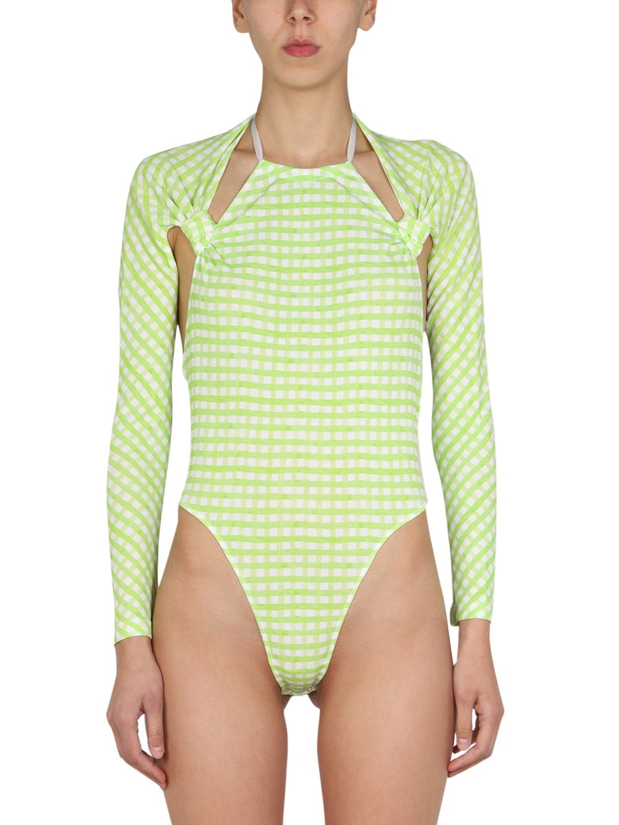 JACQUEMUS Knot Bodysuit with American Neckline