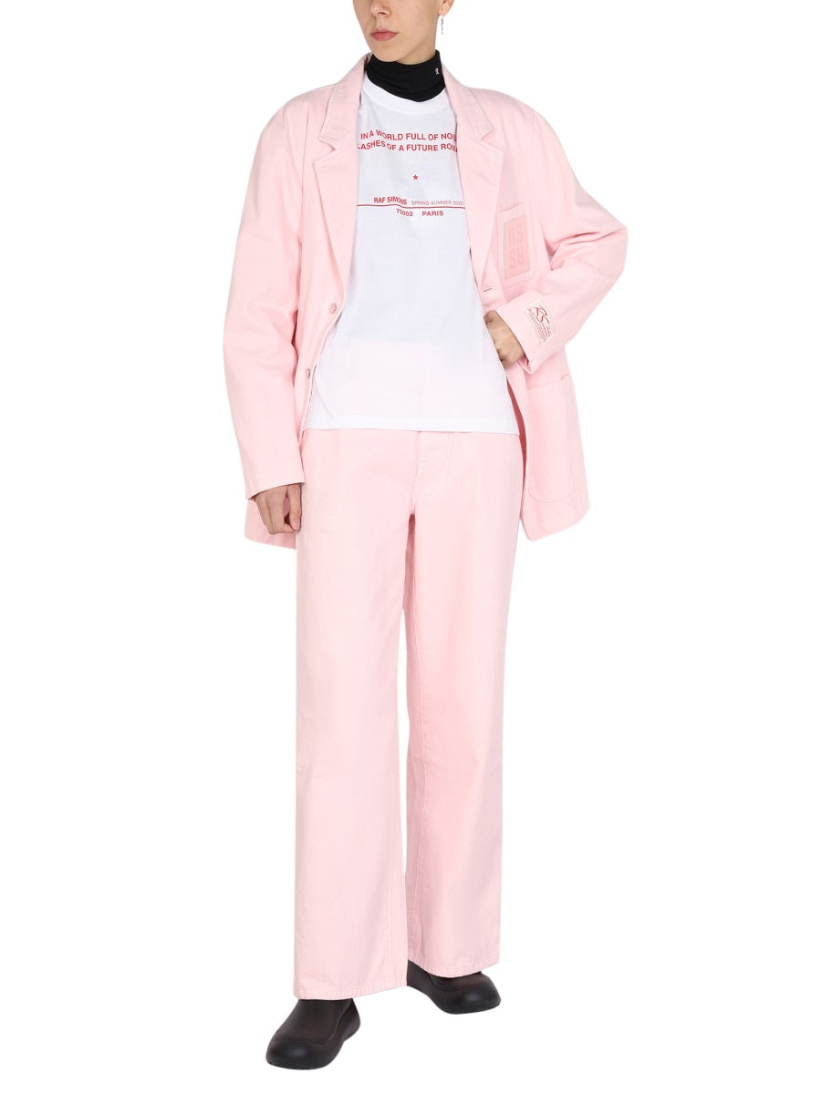 RAF SIMONS Logo Print T-Shirt with Necklace for Women