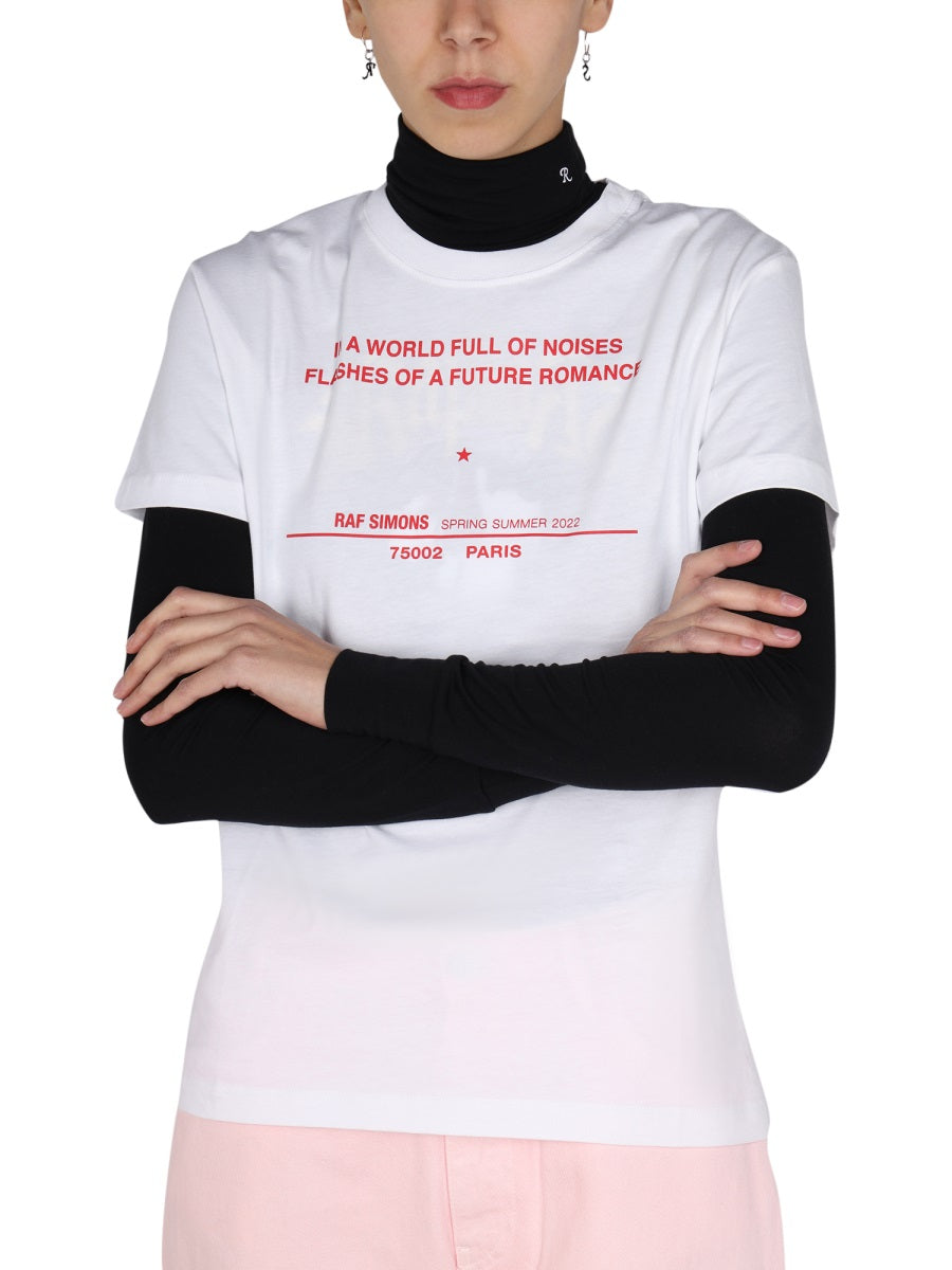 RAF SIMONS Logo Print T-Shirt with Necklace for Women