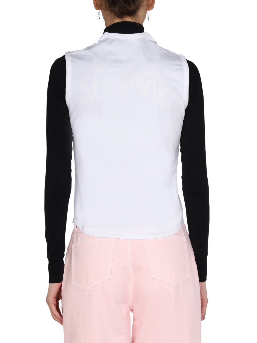 RAF SIMONS Printed Roll-Neck Top