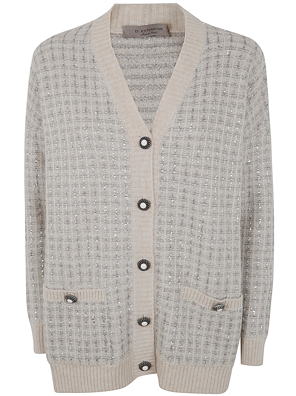 D.EXTERIOR Check Crystals Cardigan