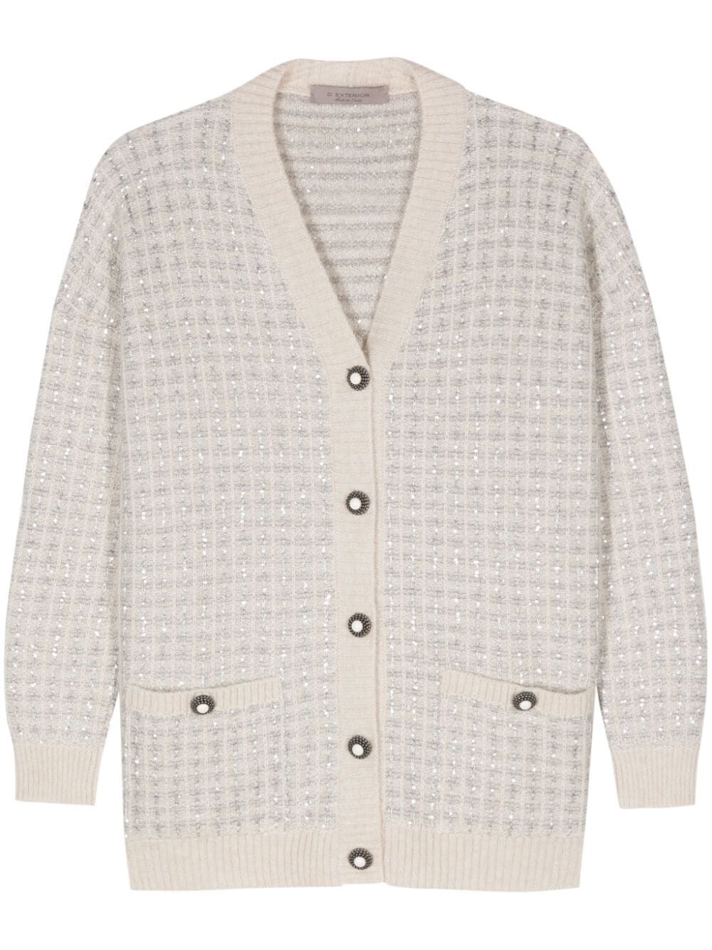 D.EXTERIOR Check Crystals Cardigan