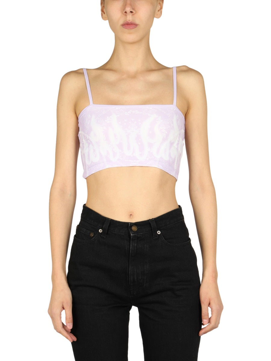 VISION OF SUPER Mini Crop Top with Adjustable Straps
