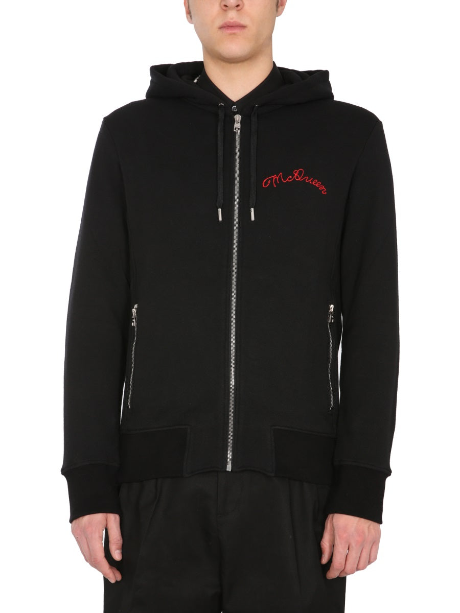 ALEXANDER MCQUEEN Hooded Zip-Up Sweatshirt