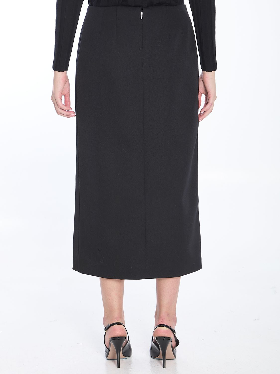 VALENTINO GARAVANI Wool Skirt - Solid Grisaille Design