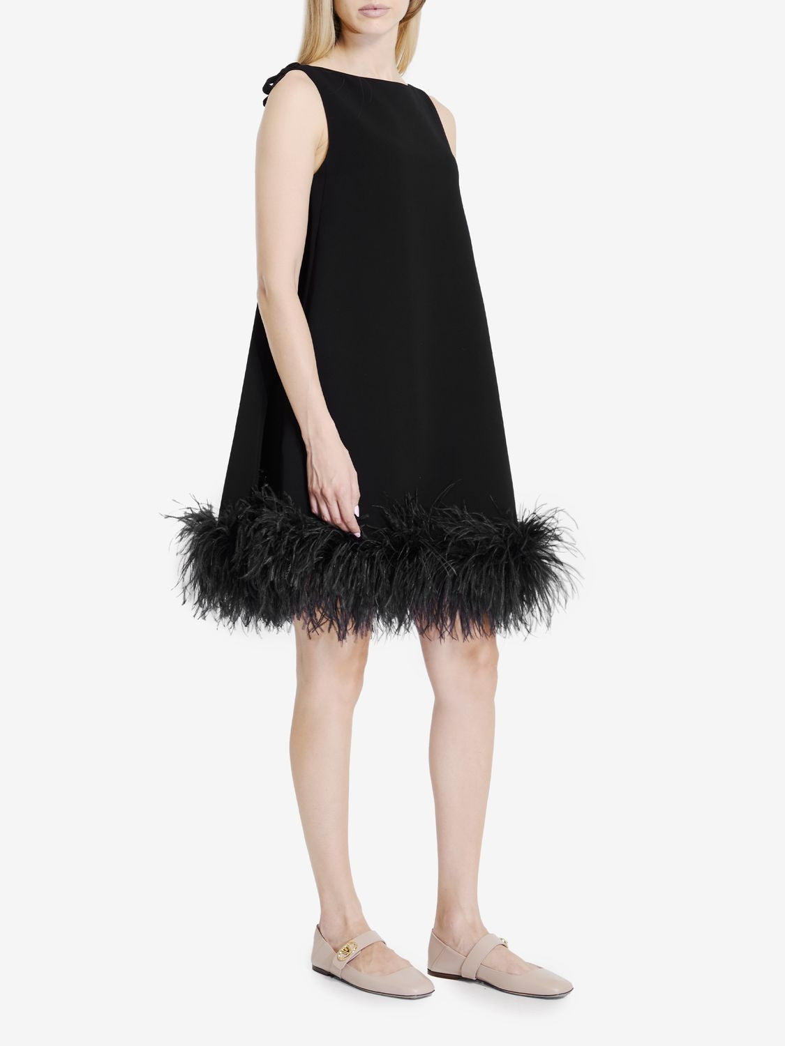 VALENTINO GARAVANI Chic Mini Dress with Feathers
