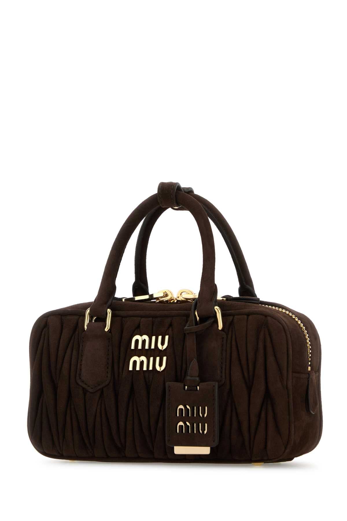 MIU MIU Lamb Leather Handbag with Gold-Tone Details